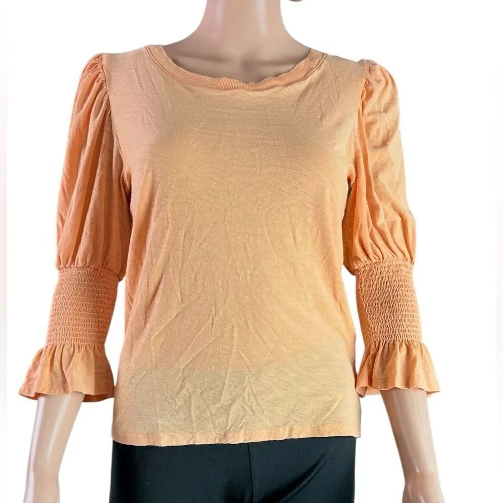 Nation Sherbet Orange 3/4 Sleeve Top